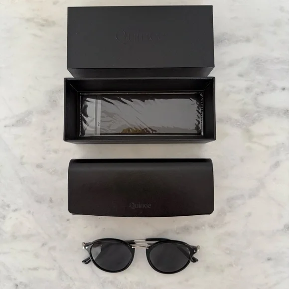 Quince Black Ryder Polarized Round Acetate Sunglasses - Picture 2 of 7